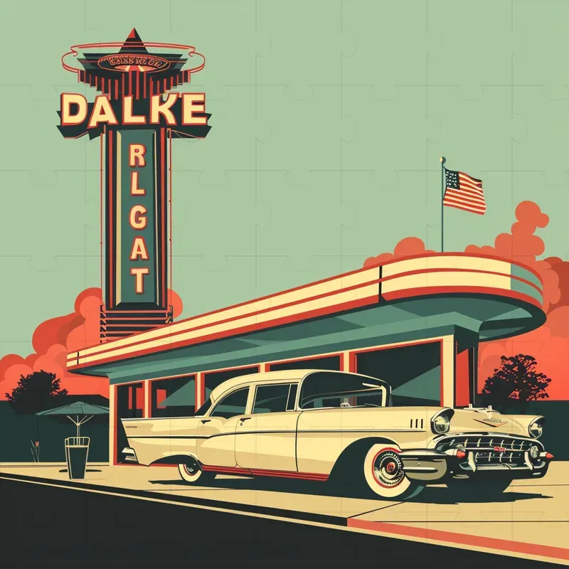 Old Vintage 1950s Retro Poster