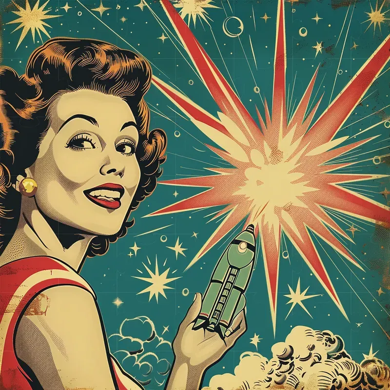 Old Vintage 1950s Retro Poster