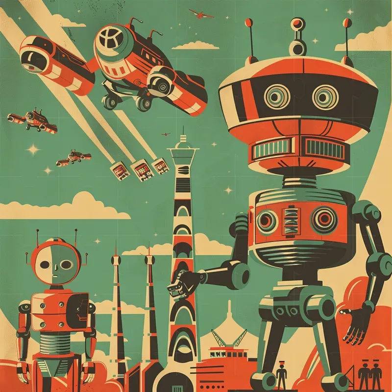 Old Vintage 1950s Retro Poster