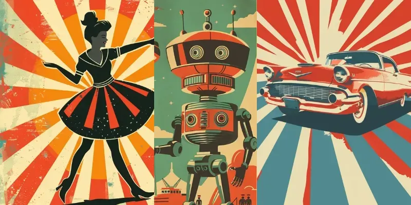 Old Vintage 1950s Retro Poster generated by undefined