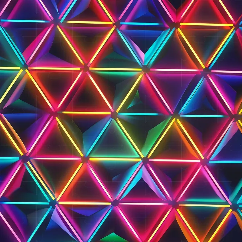 Neon Patterns Of Geometric Figures