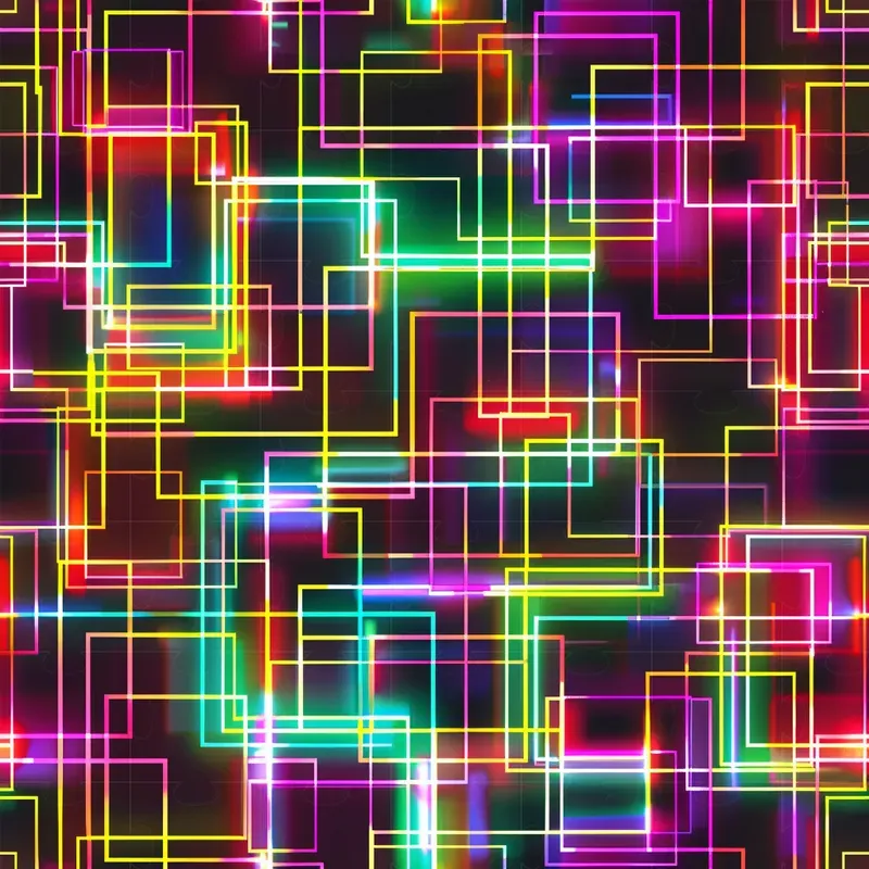 Neon Patterns Of Geometric Figures