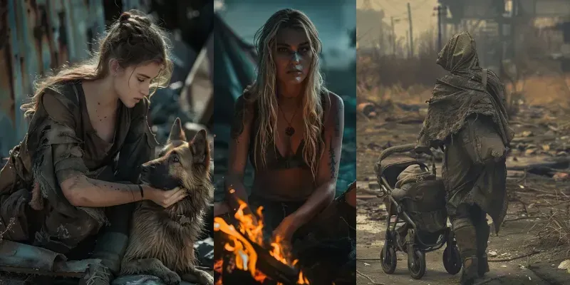 Cinematic Post Apocalyptic Scenes generated by undefined