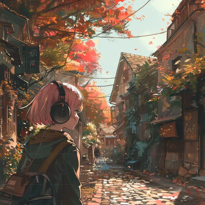 Beautiful Autumn Lofi Anime Thumbnails