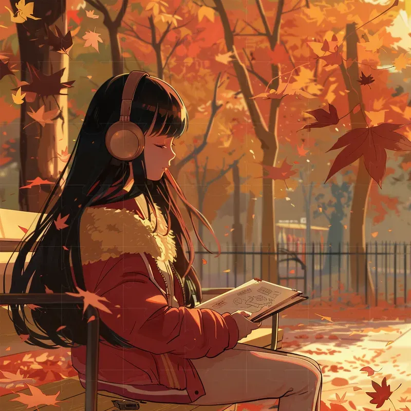 Beautiful Autumn Lofi Anime Thumbnails