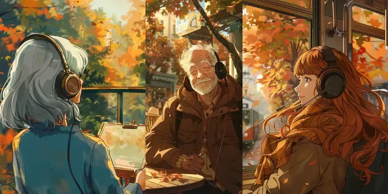 Beautiful Autumn Lofi Anime Thumbnails generated by undefined