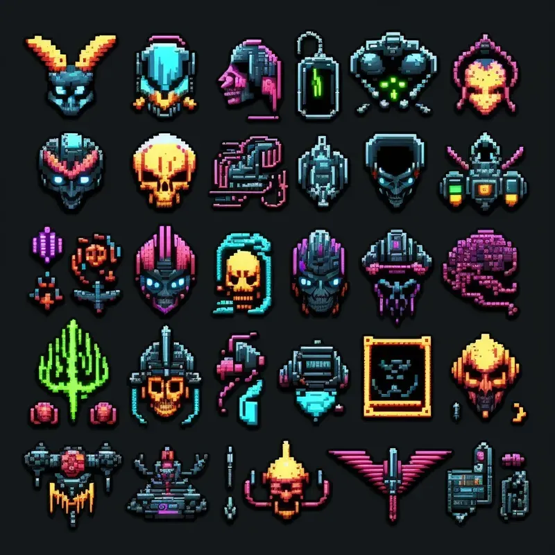8-bit SciFi Icons