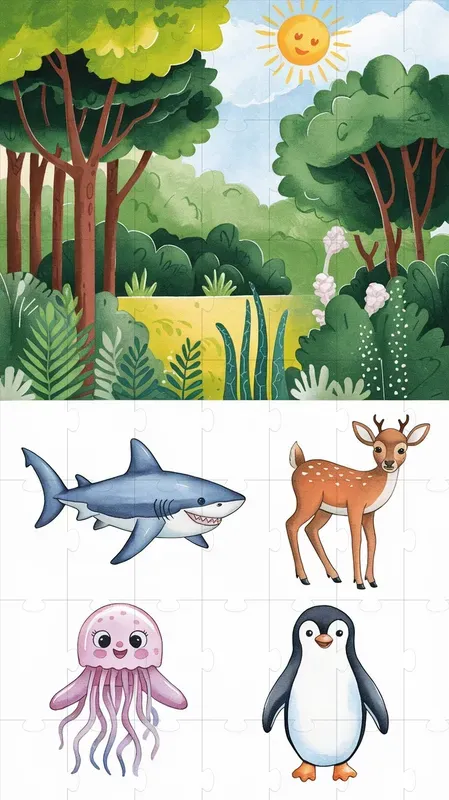 Educational Animal Habitat Illustrations