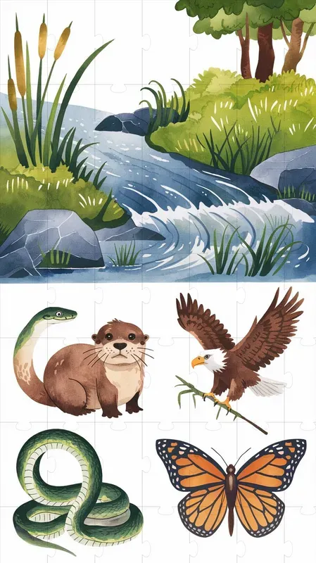 Educational Animal Habitat Illustrations