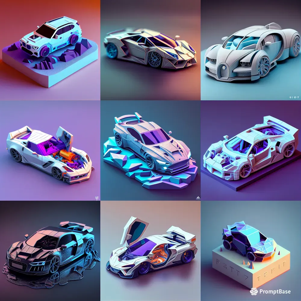 Isometric Supercars 3D Game Assets