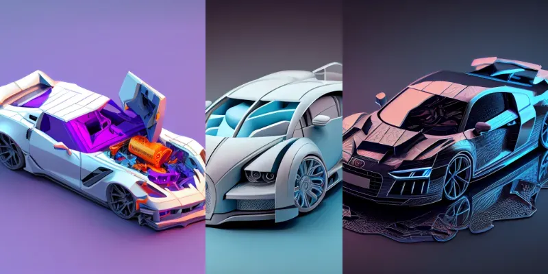 Isometric Supercars 3D Game Assets generated by undefined
