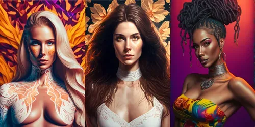 Popping Beautiful Woman Wallpapers generated by midjourney