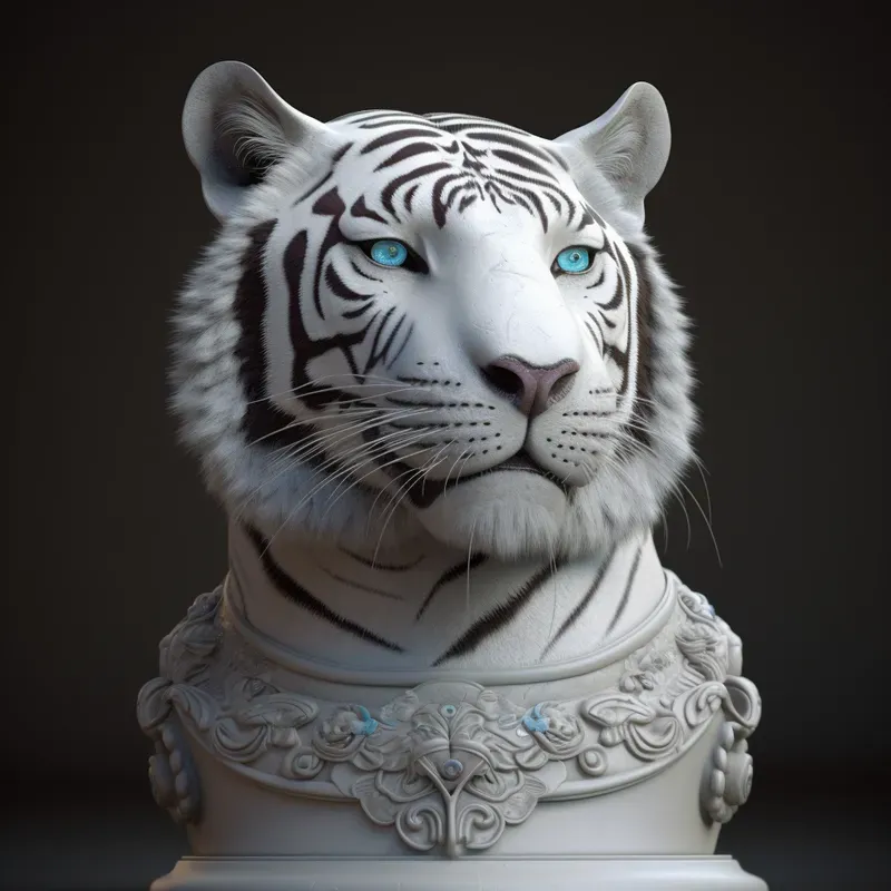 3D Rendered Animal Head Busts