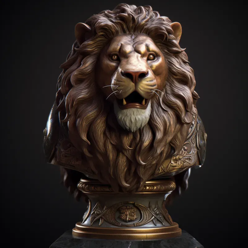 3D Rendered Animal Head Busts