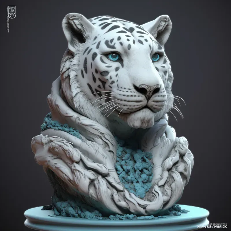 3D Rendered Animal Head Busts