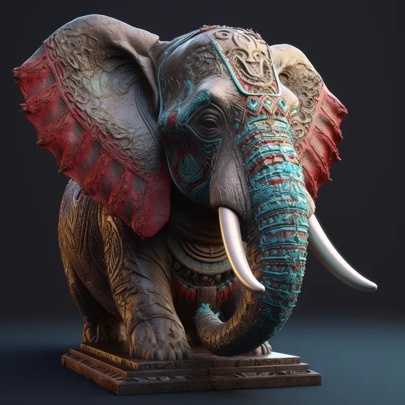 3D Rendered Animal Head Busts
