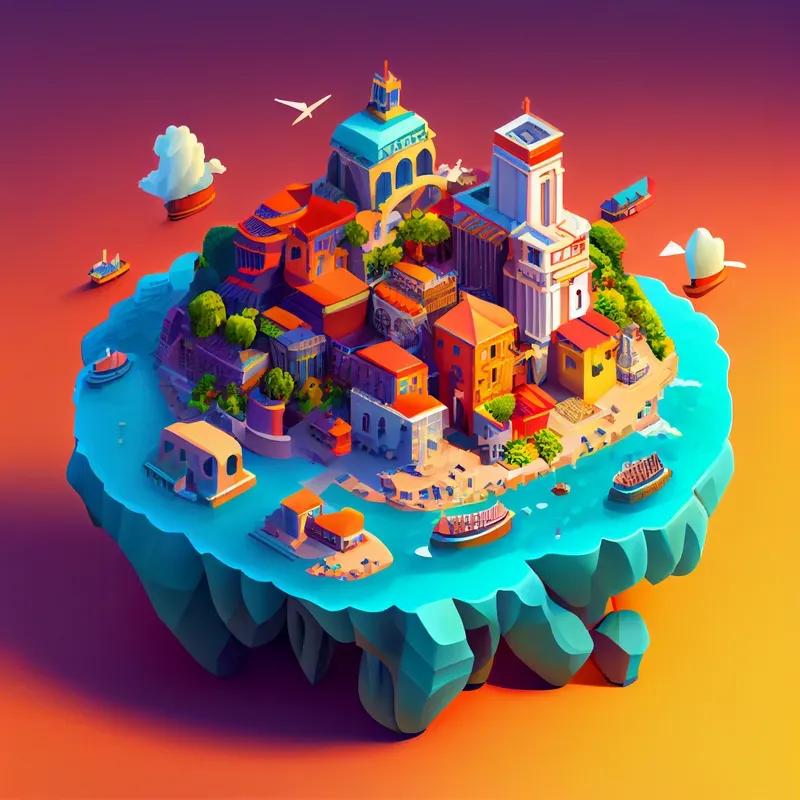 Tiny Floating Islands As Game Assets