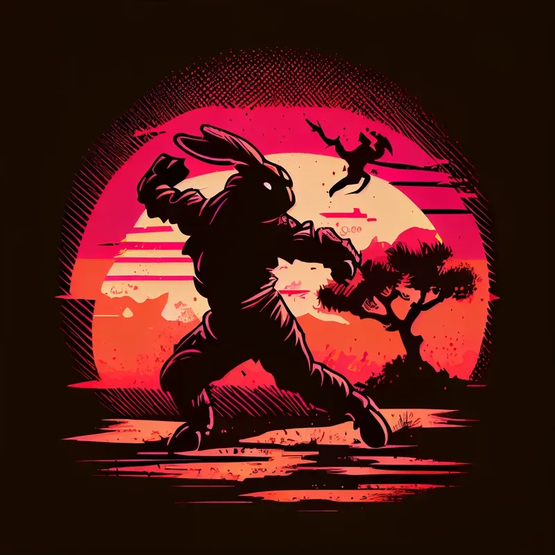 Kung Fu Animals T-shirt Vectors