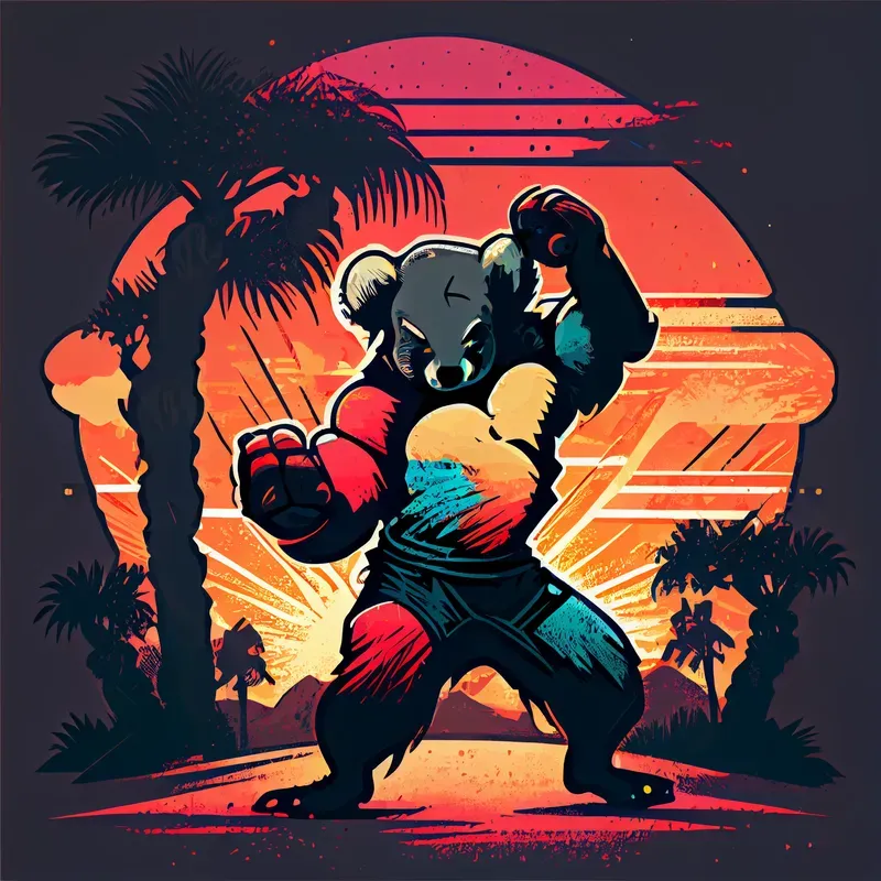 Kung Fu Animals T-shirt Vectors