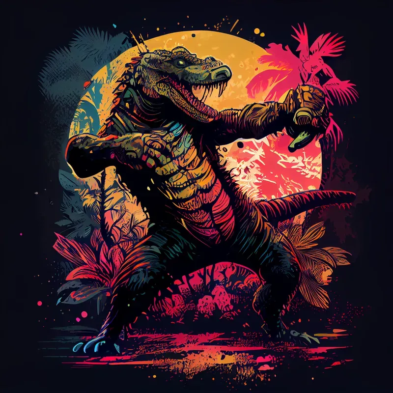Kung Fu Animals T-shirt Vectors