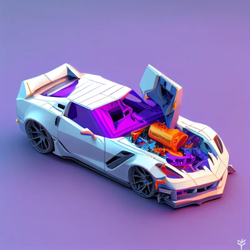 Isometric Supercars 3D Game Assets