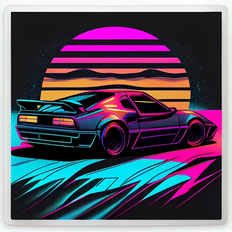 Synthwave Neon Stickers