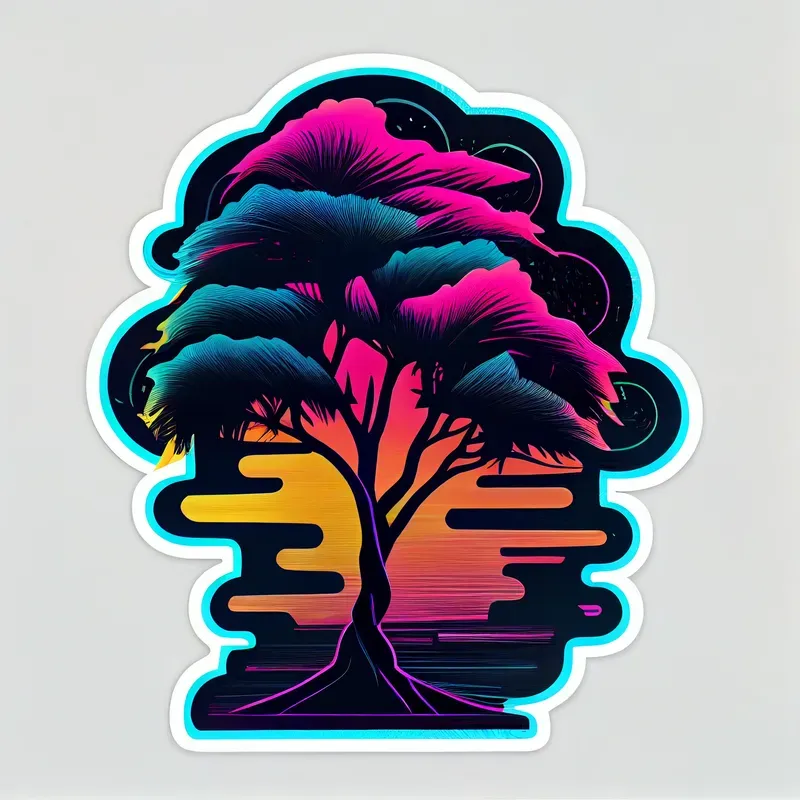 Synthwave Neon Stickers