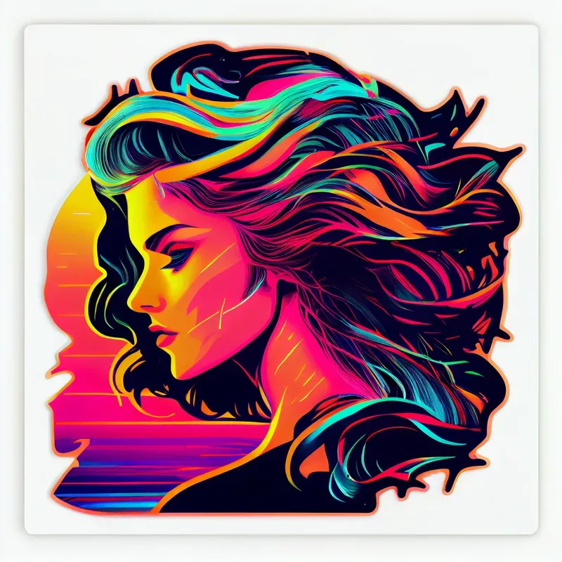 Synthwave Neon Stickers