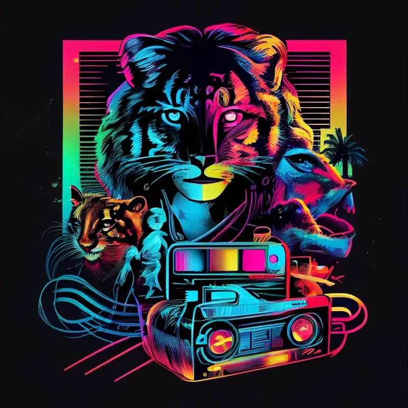 Retro Artistic Neon Movie Posters