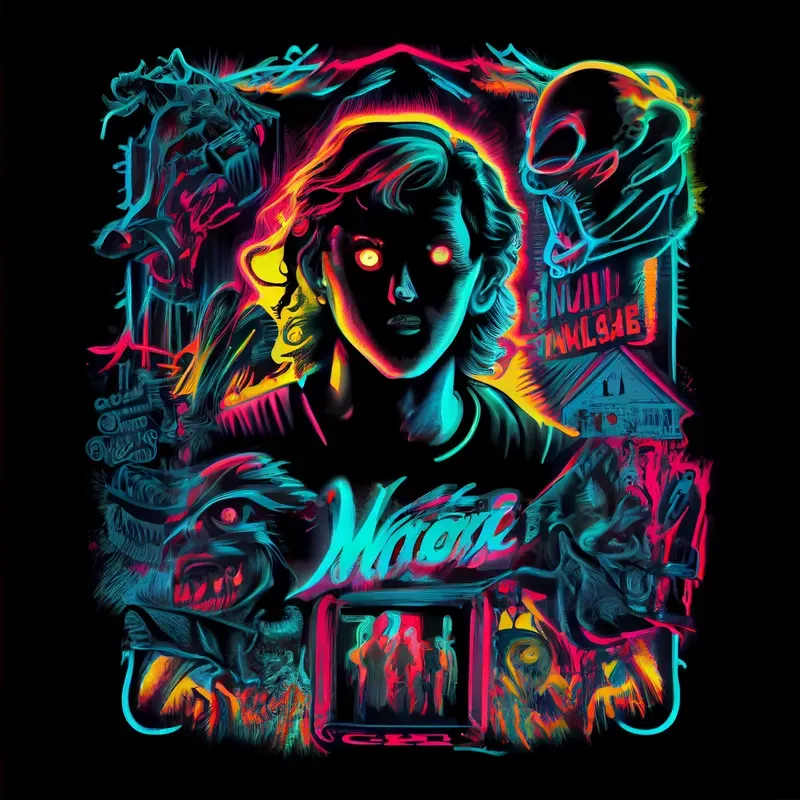 Retro Artistic Neon Movie Posters