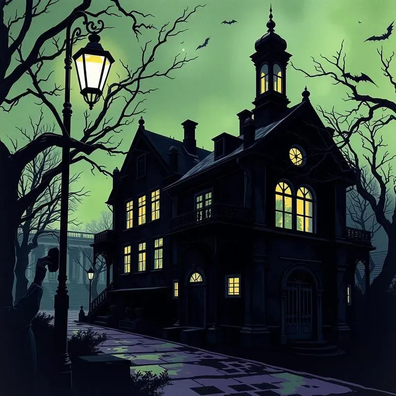 Silhouett Art Hidden Haunted Buildings