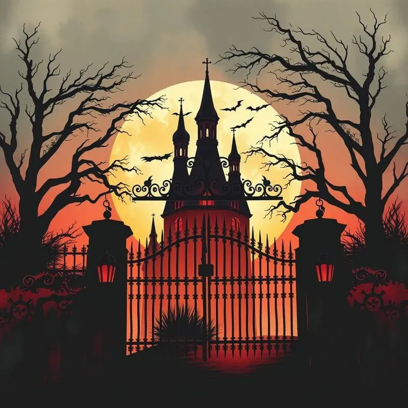 Silhouett Art Hidden Haunted Buildings