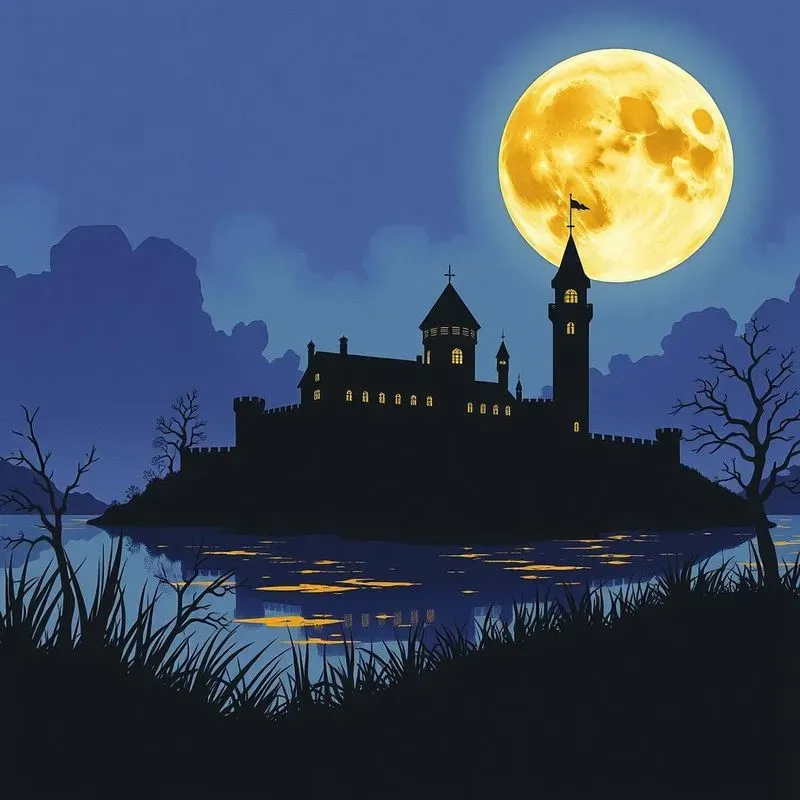 Silhouett Art Hidden Haunted Buildings