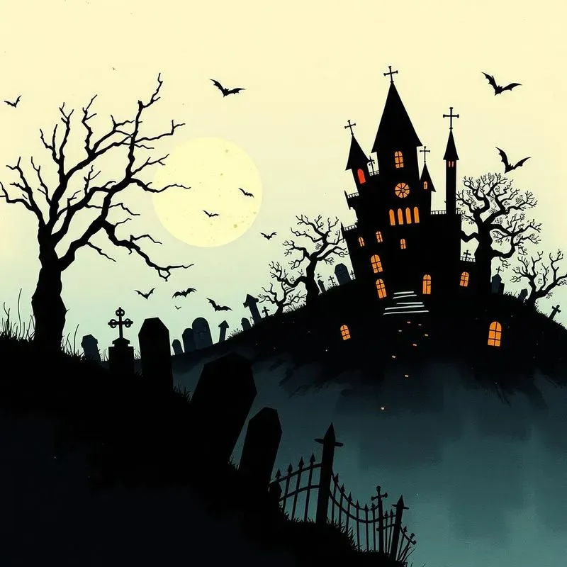 Silhouett Art Hidden Haunted Buildings