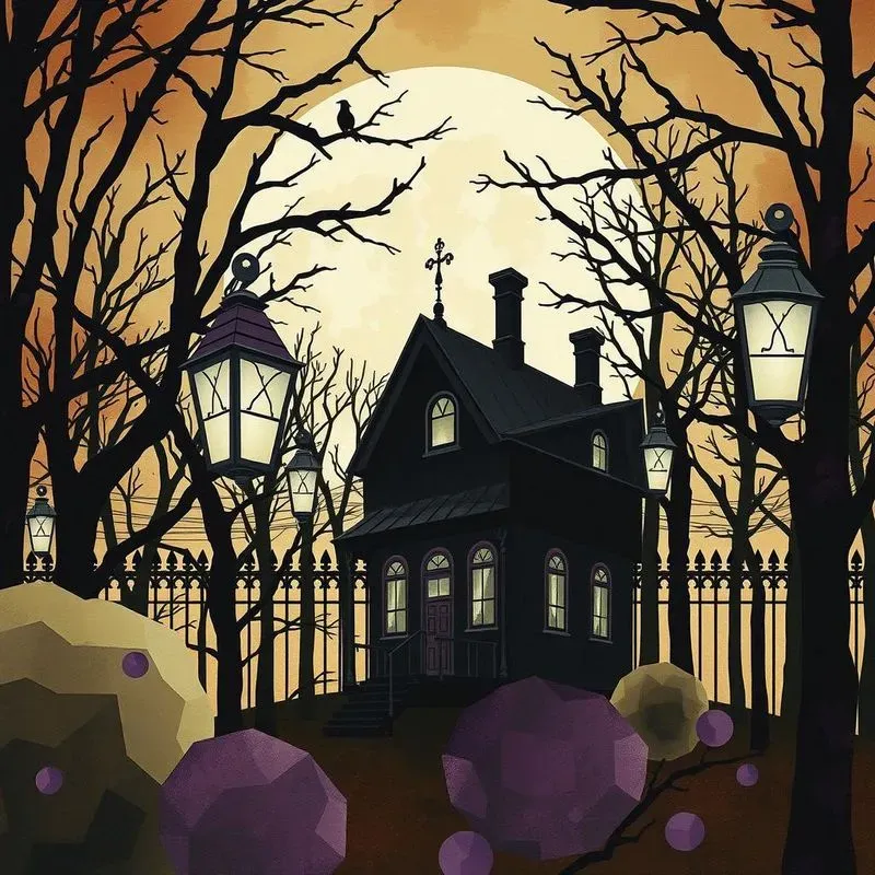 Silhouett Art Hidden Haunted Buildings