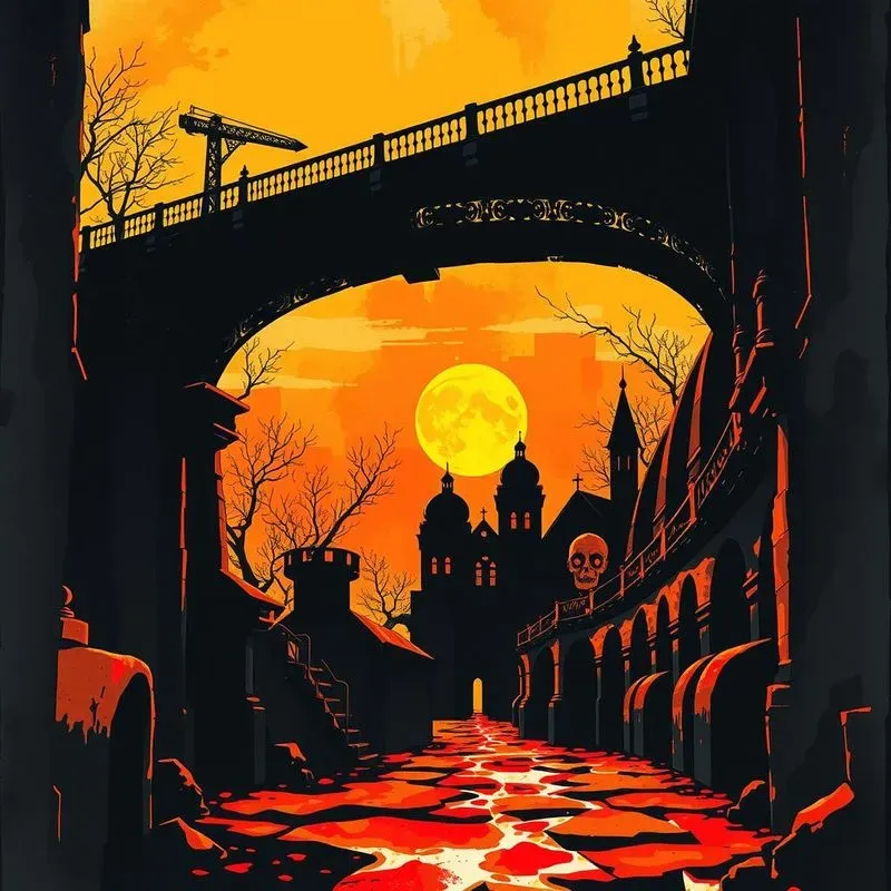 Silhouett Art Hidden Haunted Buildings