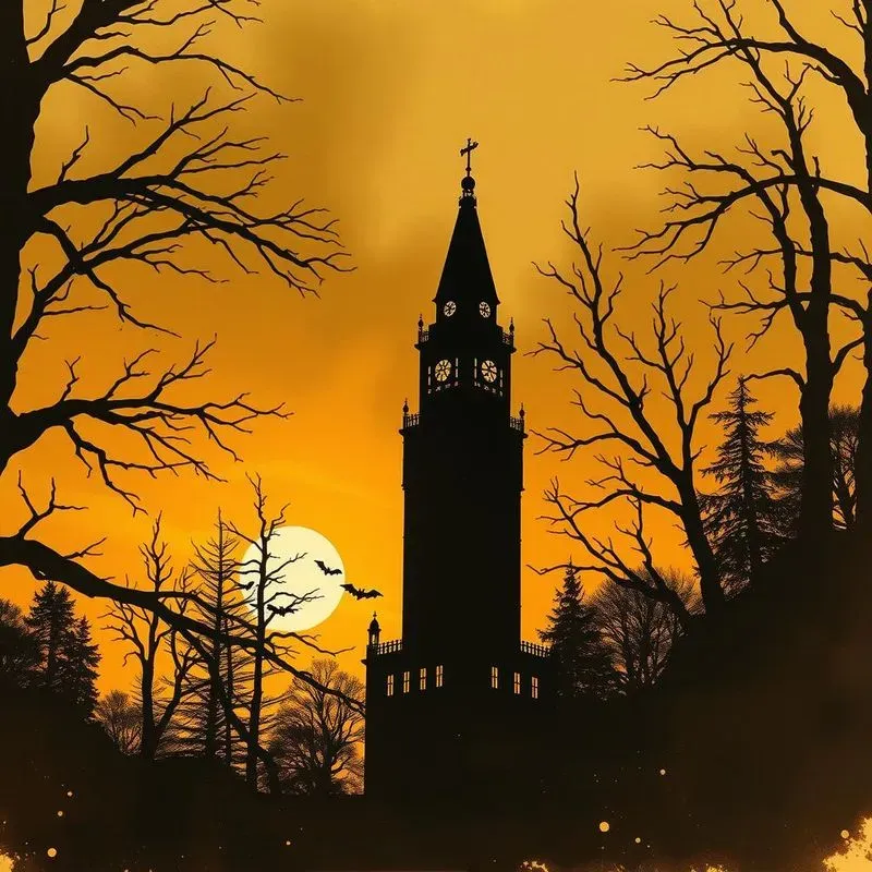 Silhouett Art Hidden Haunted Buildings