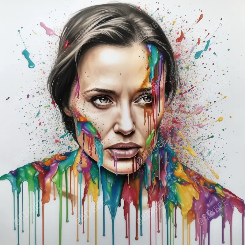 Detailed Rainbow Dripping Drawings