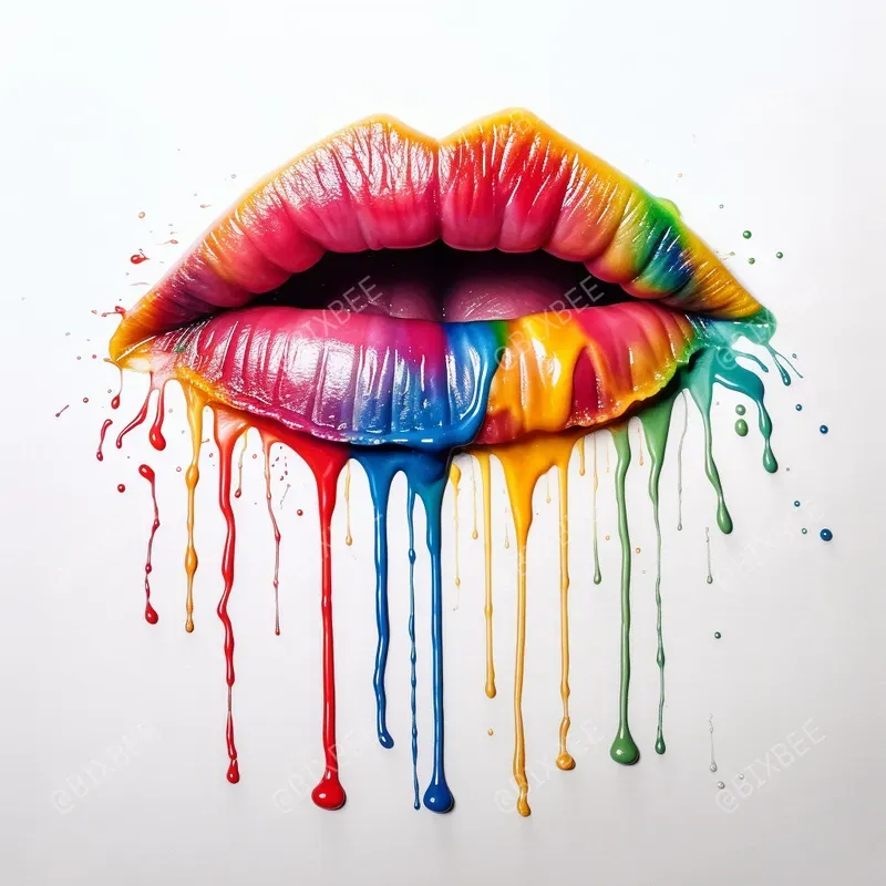 Detailed Rainbow Dripping Drawings