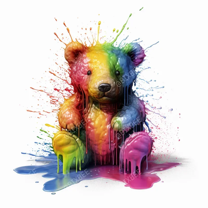Detailed Rainbow Dripping Drawings