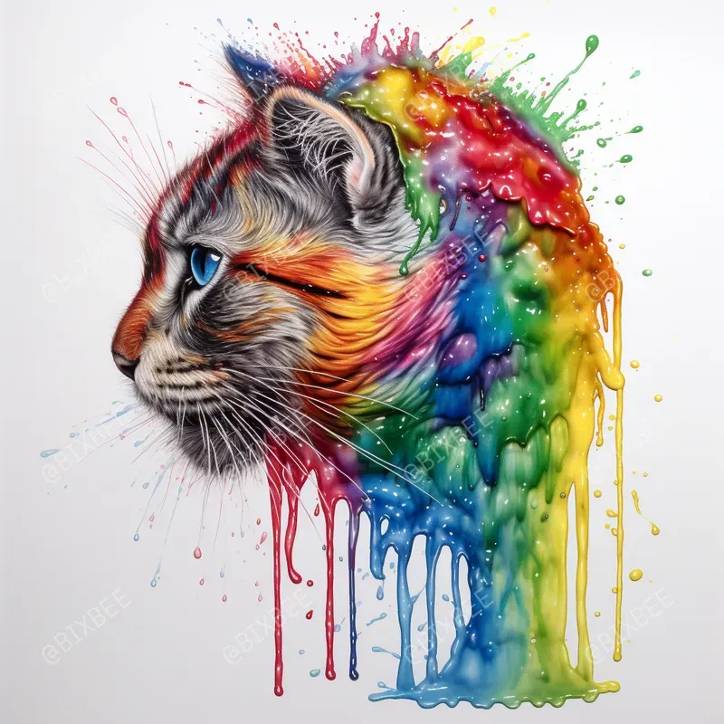 Detailed Rainbow Dripping Drawings