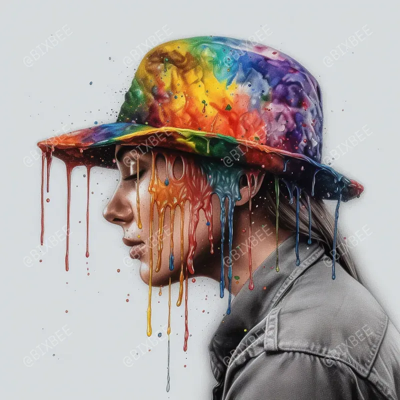 Detailed Rainbow Dripping Drawings