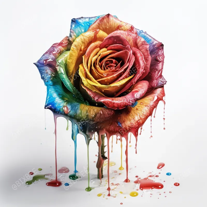 Detailed Rainbow Dripping Drawings
