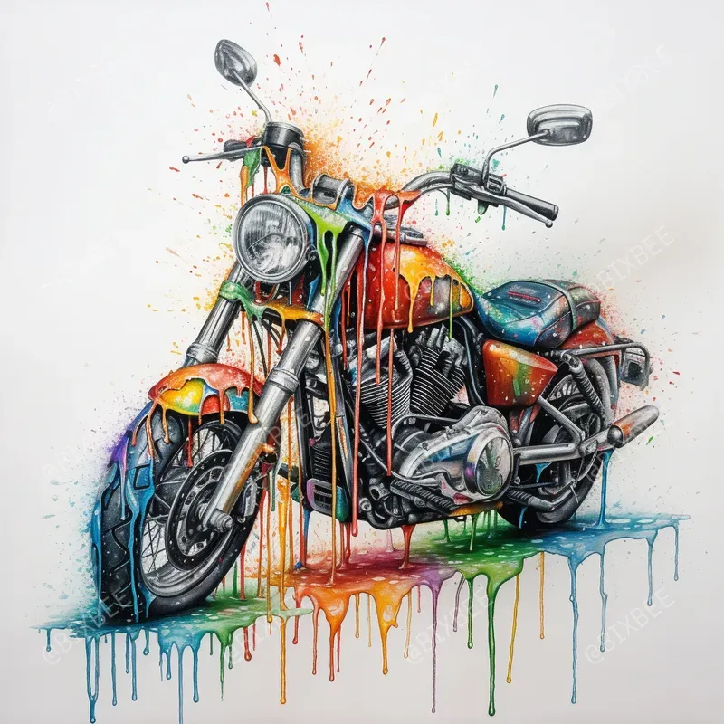 Detailed Rainbow Dripping Drawings