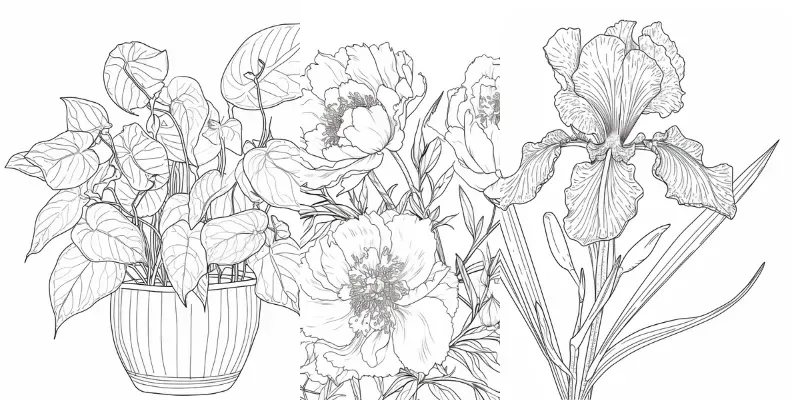 Super Clean Botanical Coloring Pages generated by undefined