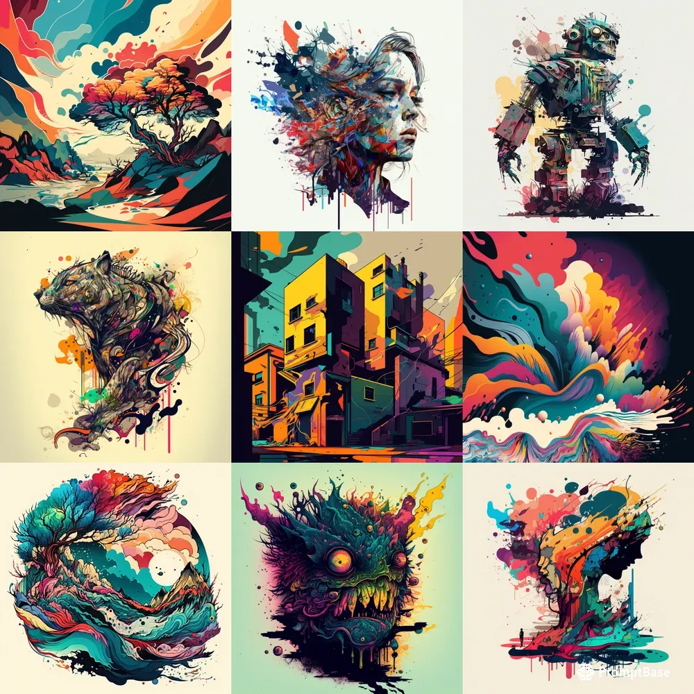 Detailed Abstract Expression Paintings