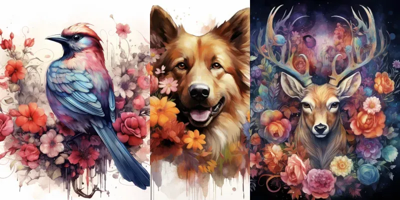 Animals In Flowers generated by undefined