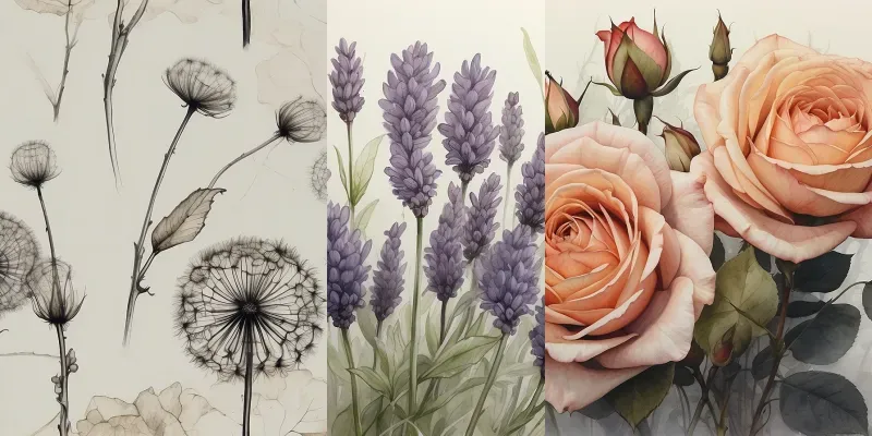 Watercolor Flower Posters generated by undefined