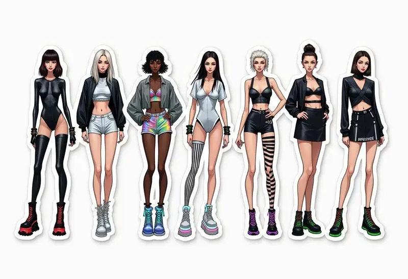 Sticker Fashion Illustration