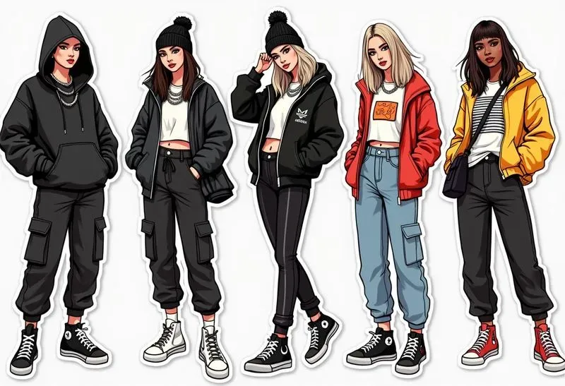 Sticker Fashion Illustration